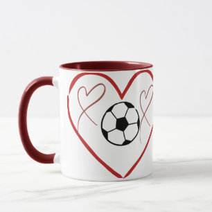 Soccer Love Heart  Mug