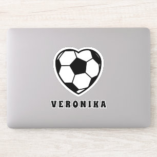 Soccer Love Heart Shaped Ball & Girl's Name Sporty