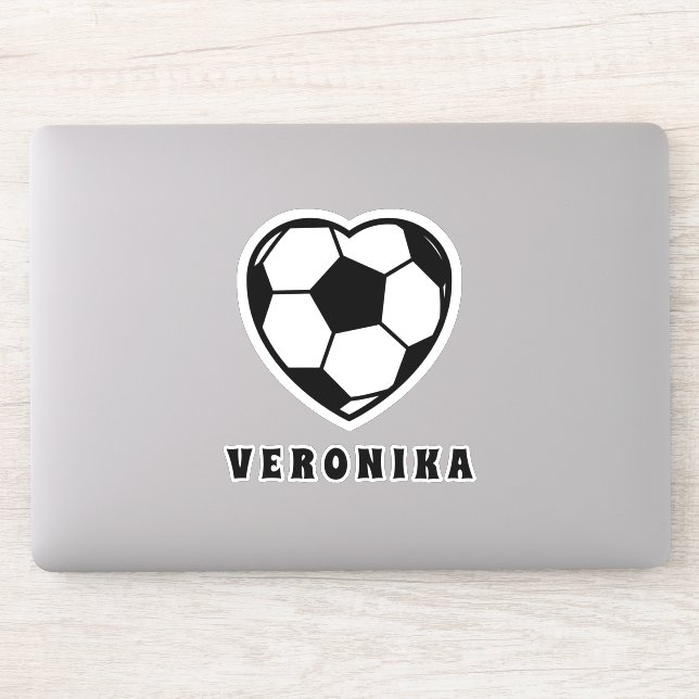 Soccer Love Heart Shaped Ball & Girl's Name Sporty (Computer)