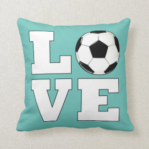 Soccer LOVE Soccer Player Custom Colours Sports Fa Cushion