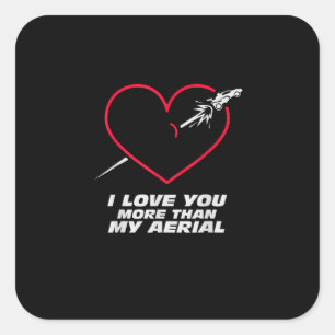 Soccer Love You More Than My Aerial Playful Valent Square Sticker