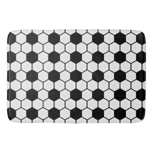 Soccer Lover Football Balls Black and White Custom Bath Mat