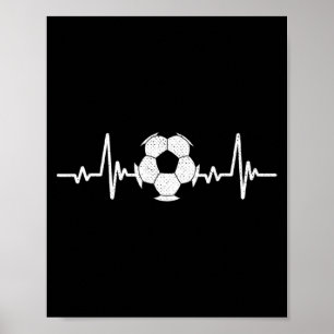 Soccer Lover Heartbeat Vintage Retro Soccer Player Poster