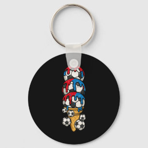 Soccer Lover Ice Cream Cone Drip Art For Sporty Su Key Ring