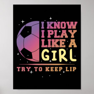 Soccer Lover Player Girl Funny Byll Vintage Coach Poster