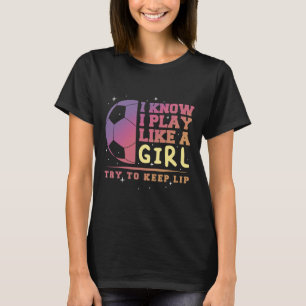 Soccer Lover Player Girl Funny Byll Vintage Coach T-Shirt