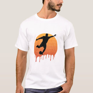 Soccer Lover Vintage Retro Sunset T-Shirt