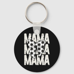 Soccer Mama Coquette Bow Sports Mom Cute Soccer Ga Key Ring