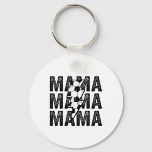 Soccer Mama Distressed Lightning Bolt Mom Key Ring