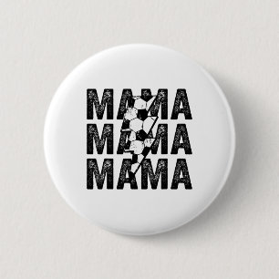 Soccer Mama Distressed Lightning Bolt Mum 6 Cm Round Badge