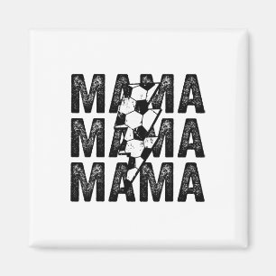 Soccer Mama Distressed Lightning Bolt Mum Magnet