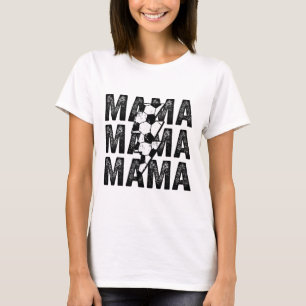 Soccer Mama Distressed Lightning Bolt Mum T-Shirt