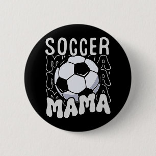 Soccer Mama Groovy Retro Soccer Mum Mothers Day 6 Cm Round Badge