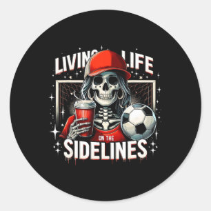 Soccer Mama Mum Life On The Sidelines Mummy Mother Classic Round Sticker