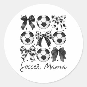 Soccer Mama Shirt Coquette Bow Soccer Mom Classic Round Sticker