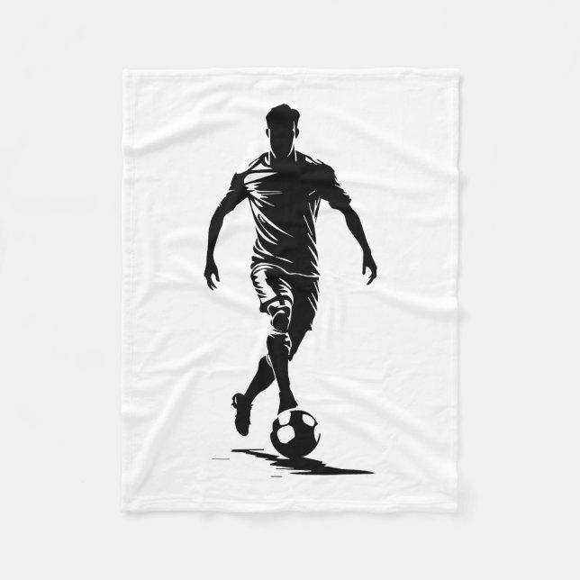 Soccer man with ball design. fleece blanket (Front)