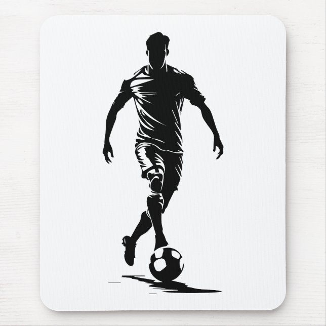 Soccer man with ball design. mouse mat (Front)