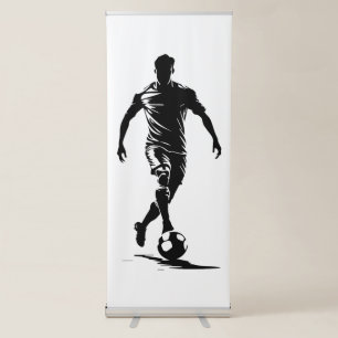 Soccer man with ball retractable banner