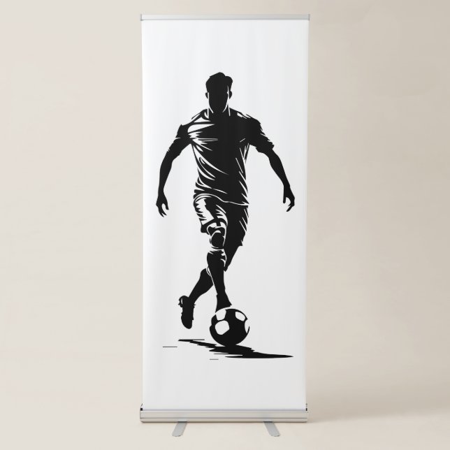Soccer man with ball retractable banner (Front)