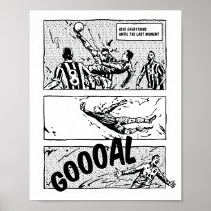 Soccer Manga Comic Style Goal Poster
