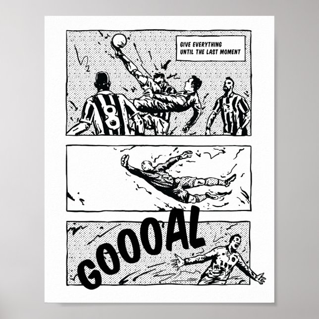 Soccer Manga Comic Style Goal Poster (Front)