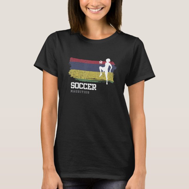 Soccer Mauritius Flag Football Womens Soccer Girls T-Shirt (Front)