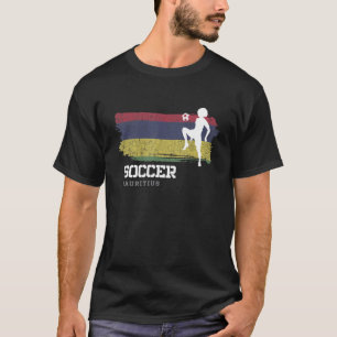 Soccer Mauritius Flag Football Womens Soccer Girls T-Shirt