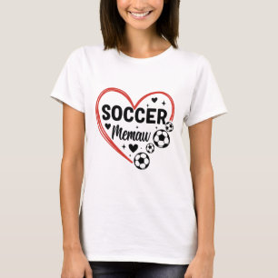 Soccer Memaw Heart Soccer Player Memaw T-Shirt