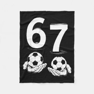 Soccer Meme Six Seven 6 7 Hands Humor Viral Funny Fleece Blanket