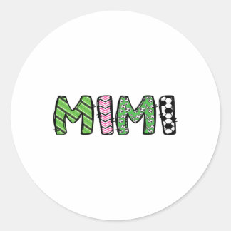 Soccer Mimi Funny Soccer Birthday Boy Family Match Classic Round Sticker