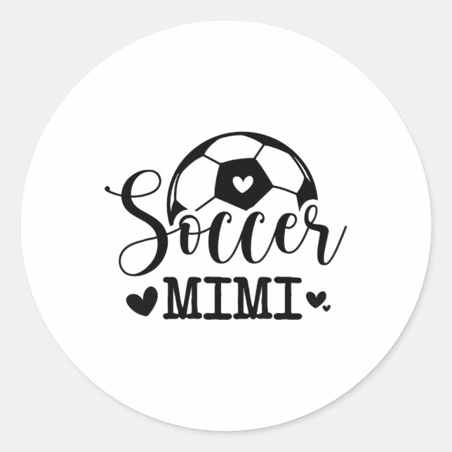 Soccer Mimi Funny Sports Soccer Player  Classic Round Sticker (Front)