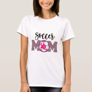 Soccer Mom Breast Cancer Awareness Pink Ribbon Leo T-Shirt