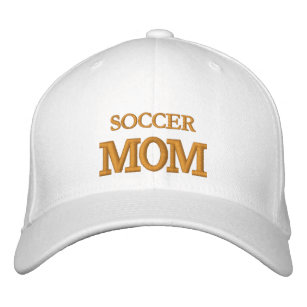 SOCCER MOM embroidered baseball cap gold / white