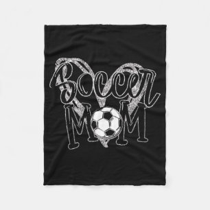 Soccer Mom Heart Soccer Lovers Mommy  Fleece Blanket