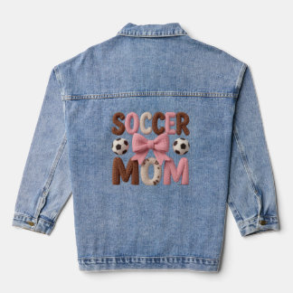 Soccer Mom Hoodie – Faux Yarn Cozy Pullover Gift Denim Jacket