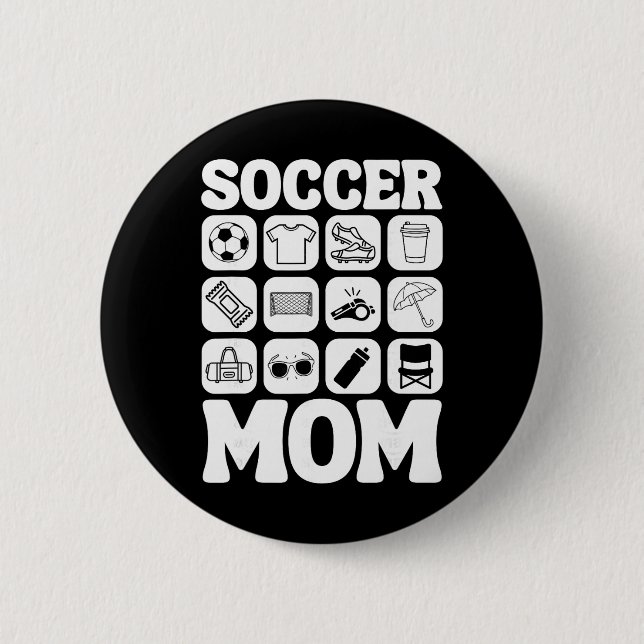 Soccer Mom Icons Soccer Essential _1  6 Cm Round Badge (Front)
