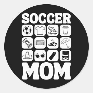 Soccer Mom Icons Soccer Essential _1  Classic Round Sticker