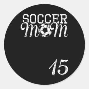 Soccer Mom Jersey Number 15 Favorite Player #15 Te Classic Round Sticker