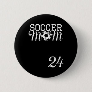Soccer Mom Jersey Number 24 Favorite Player #24 Te 6 Cm Round Badge
