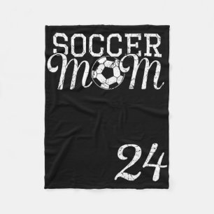 Soccer Mom Jersey Number 24 Favorite Player #24 Te Fleece Blanket
