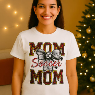 Soccer Mom Leopard Print T-Shirt with Bow & Floral