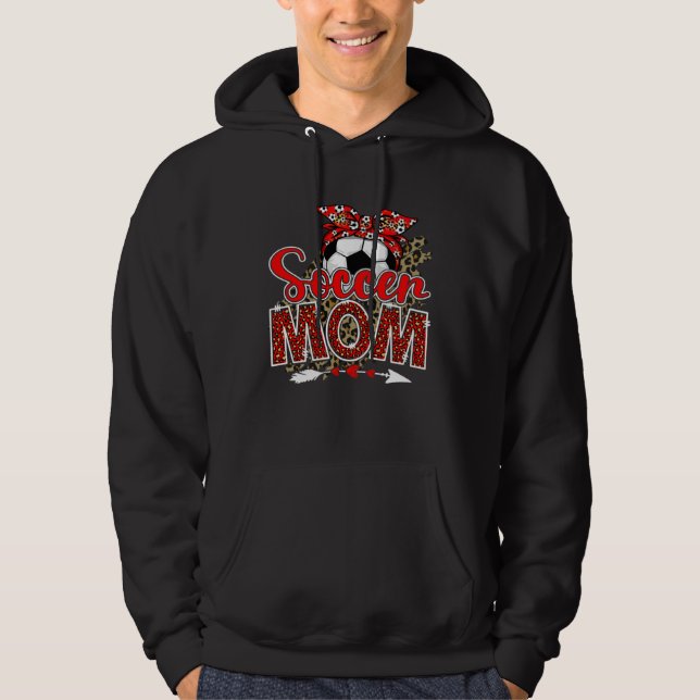 Soccer Mom Mama Mother's Day Leopard Sport Mom Mam Hoodie (Front)