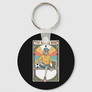 Soccer Mom Tarot Card Skeleton Coffee Byll Sidelin Key Ring