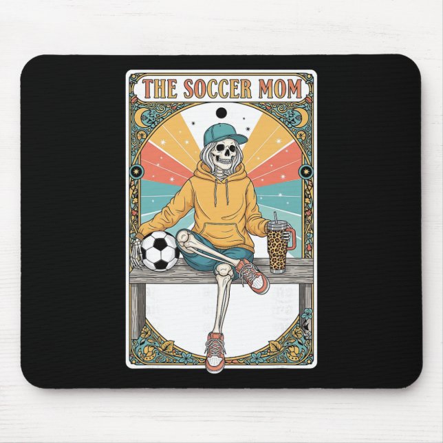 Soccer Mom Tarot Card Skeleton Coffee Byll Sidelin Mouse Mat (Front)