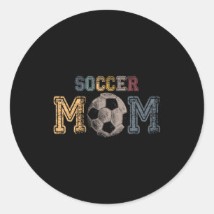 Soccer Mom Vintage Retro Clothing Cute Mama Soccer Classic Round Sticker
