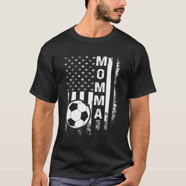 Soccer Momma American Flag T-Shirt (Front)