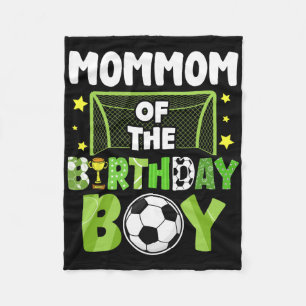 Soccer Mommom Birthday Boy Party Soccer Family Mat Fleece Blanket