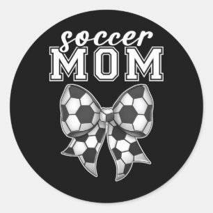 Soccer Moms Bow Footll Cheering Sport Shooting Goa Classic Round Sticker