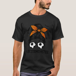 Soccer Momster Shirt for Women Halloween Mum Messy