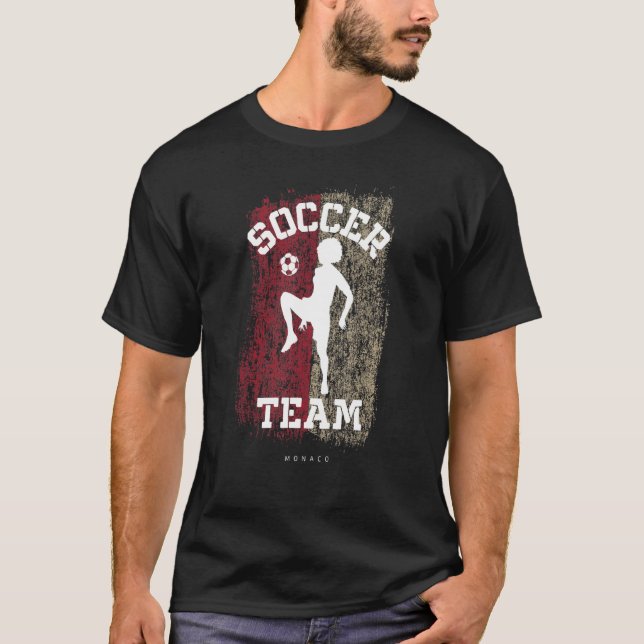 Soccer Monaco Flag Football Womens Soccer Girls T-Shirt (Front)